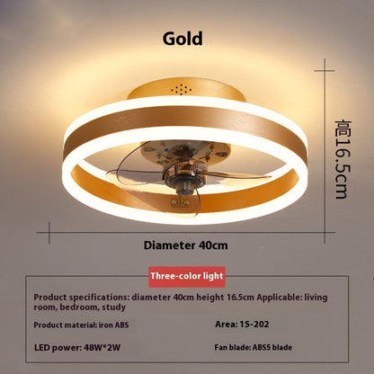 Bedroom Living Room Invisible LED Ceiling Ceiling Fan Lights