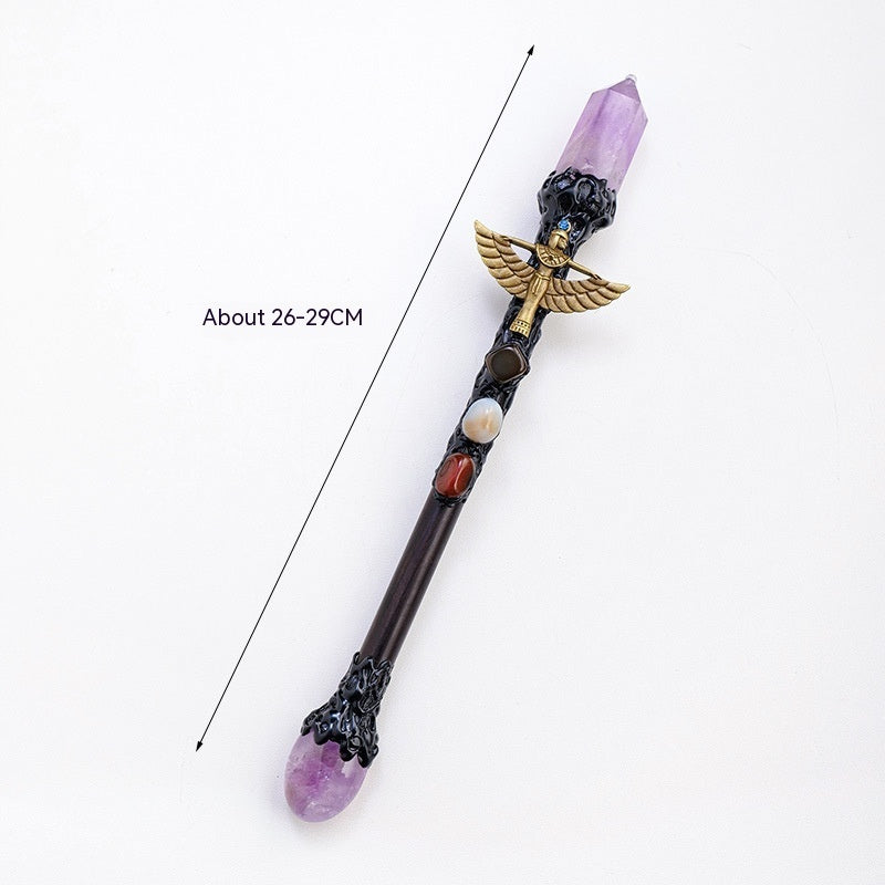 Natural Crystal Magic Wand Halloween Truncheon Cane