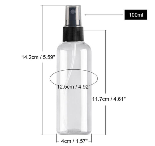 PET Spray Bottle 100ml Travel Cosmetic Bottles