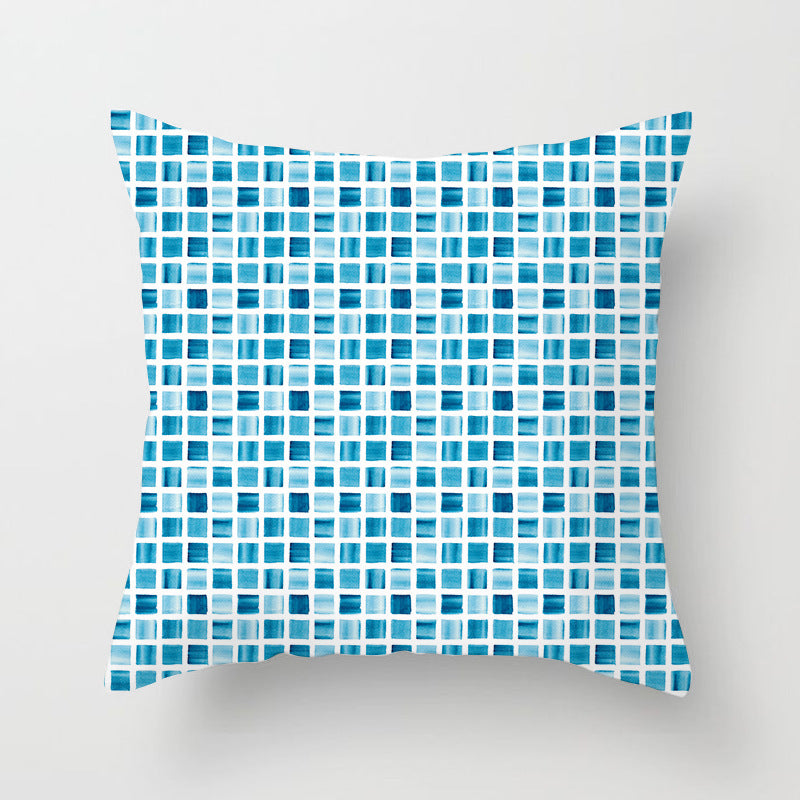 Blue And Green Printed Ins Pillow Cushion Cover Household Supplies Pillow Cover Can Be Set