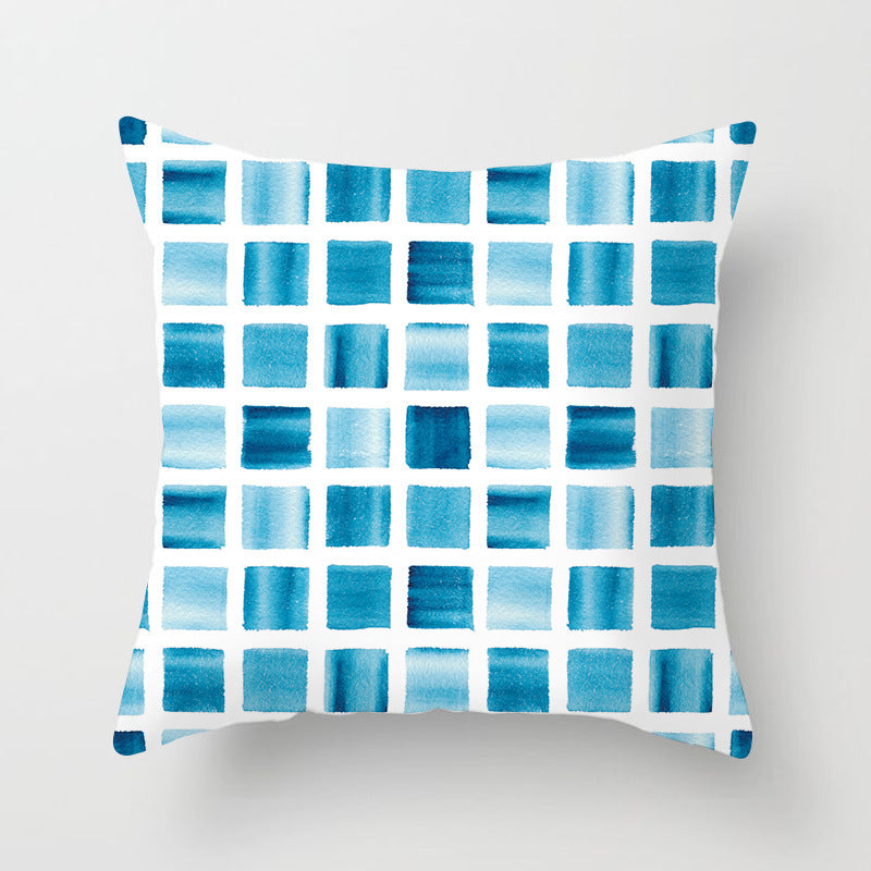 Blue And Green Printed Ins Pillow Cushion Cover Household Supplies Pillow Cover Can Be Set