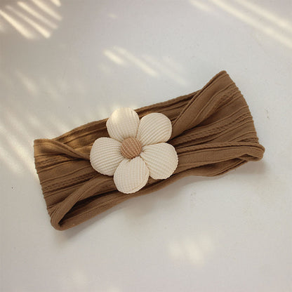 Soft Nylon Baby Flower Headbands For Newborns, Infants & Toddlers  Cute Hair Accessories For Girls Beige, Pink, Khaki