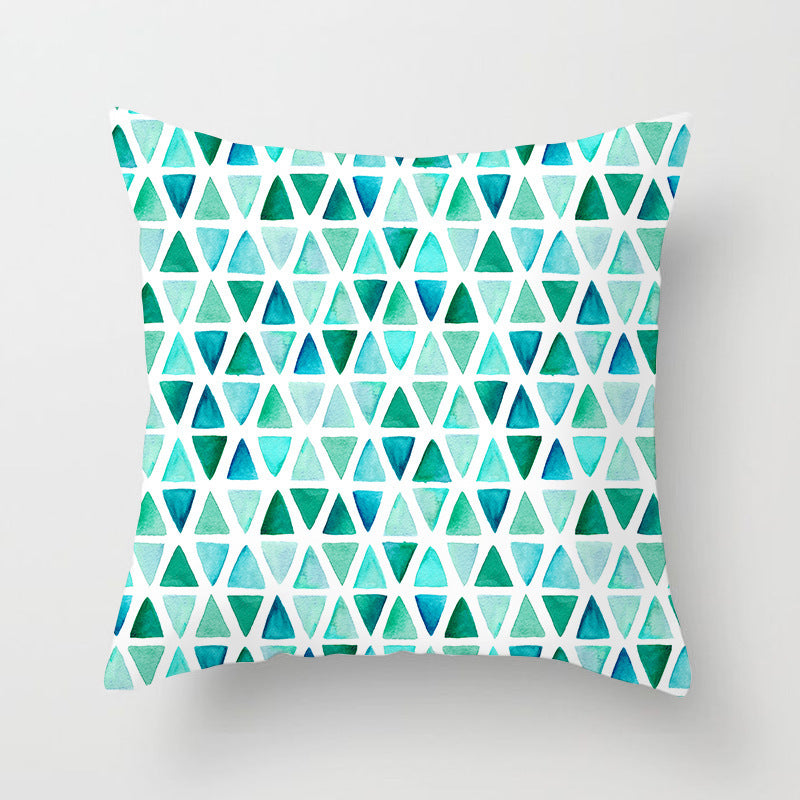 Blue And Green Printed Ins Pillow Cushion Cover Household Supplies Pillow Cover Can Be Set