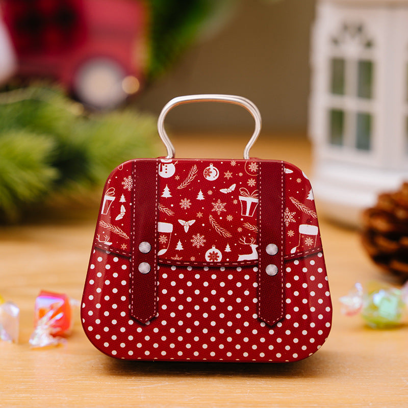 Christmas Decoration Supplies Tinplate Handbag Candy Box