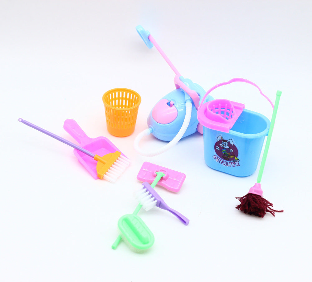 Doll Play House Furniture Cleaning Supplies Play Set