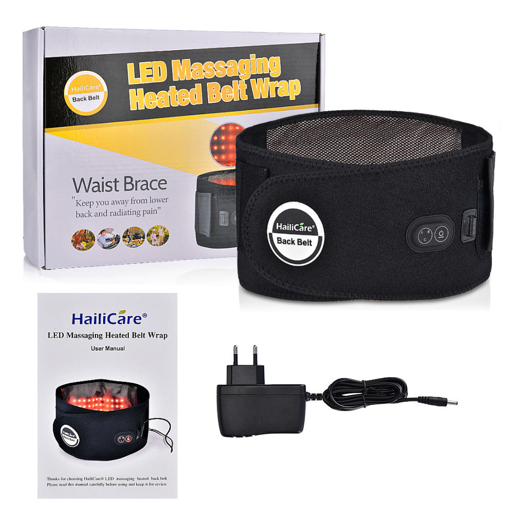 Electric Heating Massage Waist Supporter LED Red Light Hot Compress Warm