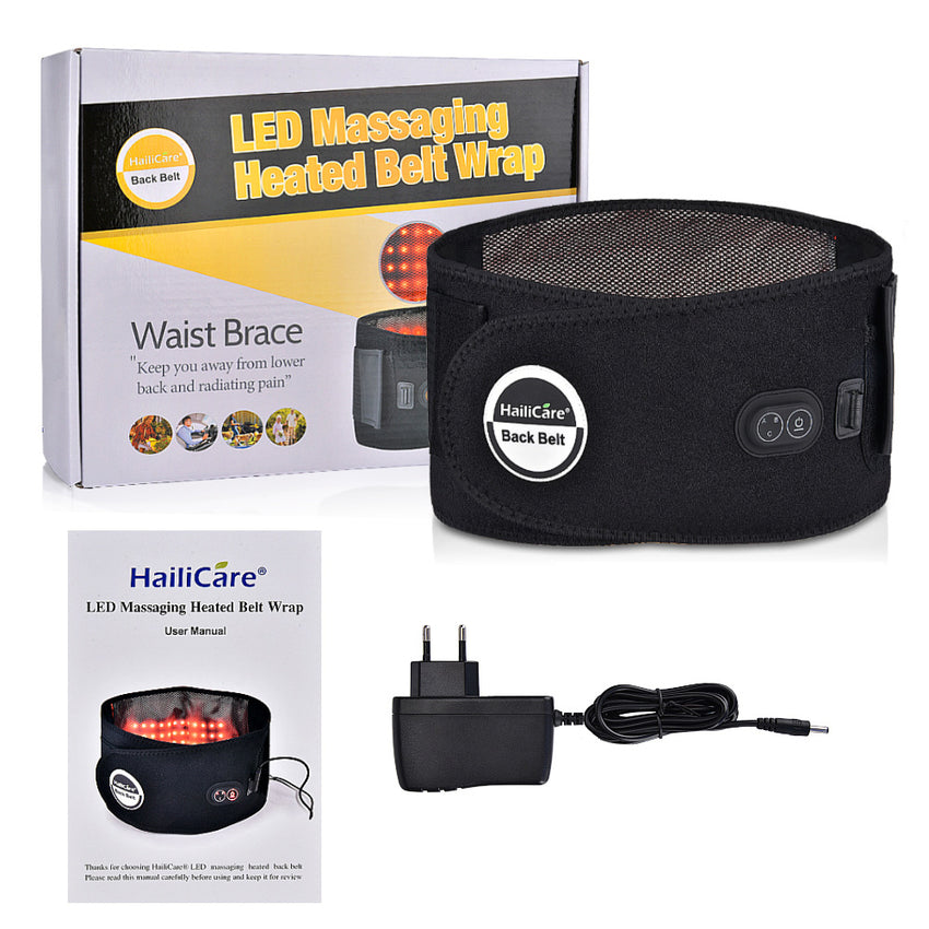 Electric Heating Massage Waist Supporter LED Red Light Hot Compress Warm