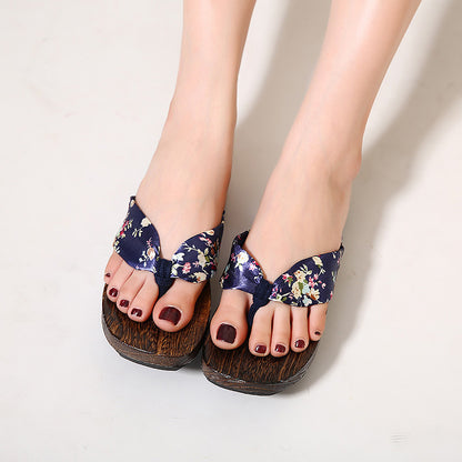 Paulownia Women's Slippers Antique Shoes Home Silk Art
