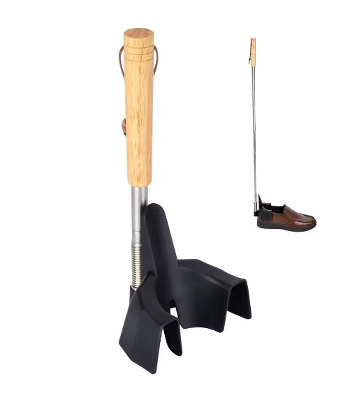 Telescopic Long Handle Metal Shoehorn Adjustable Aid