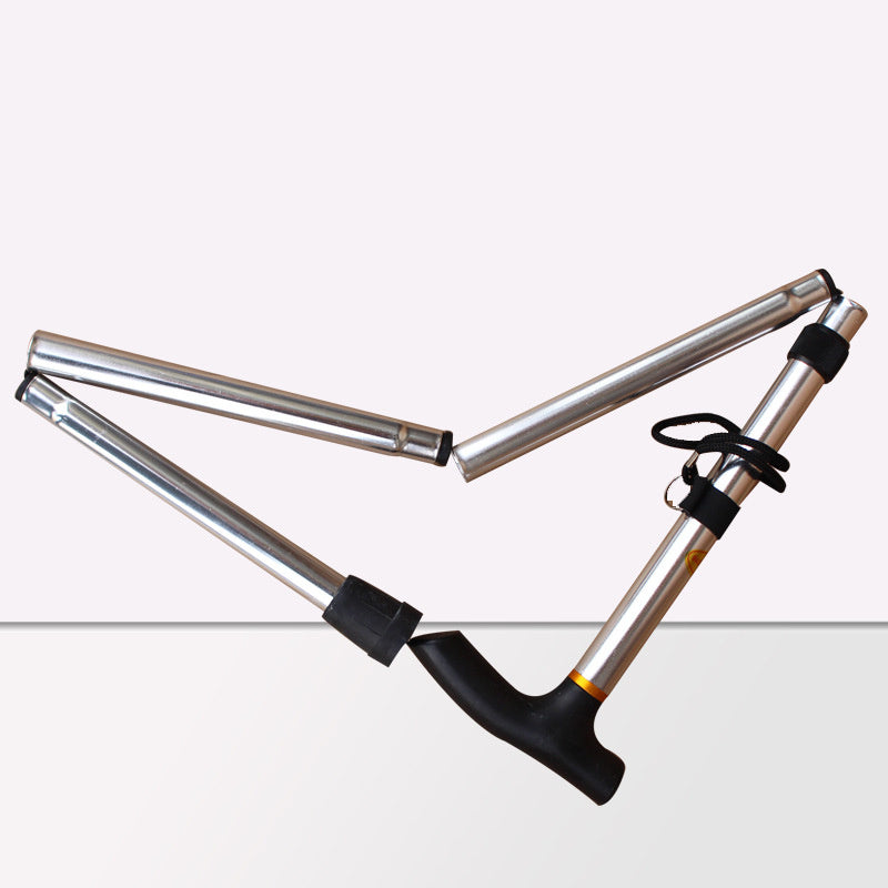 Alpenstock Aluminum Alloy Five-section Folding Cane Elderly Walking Aid