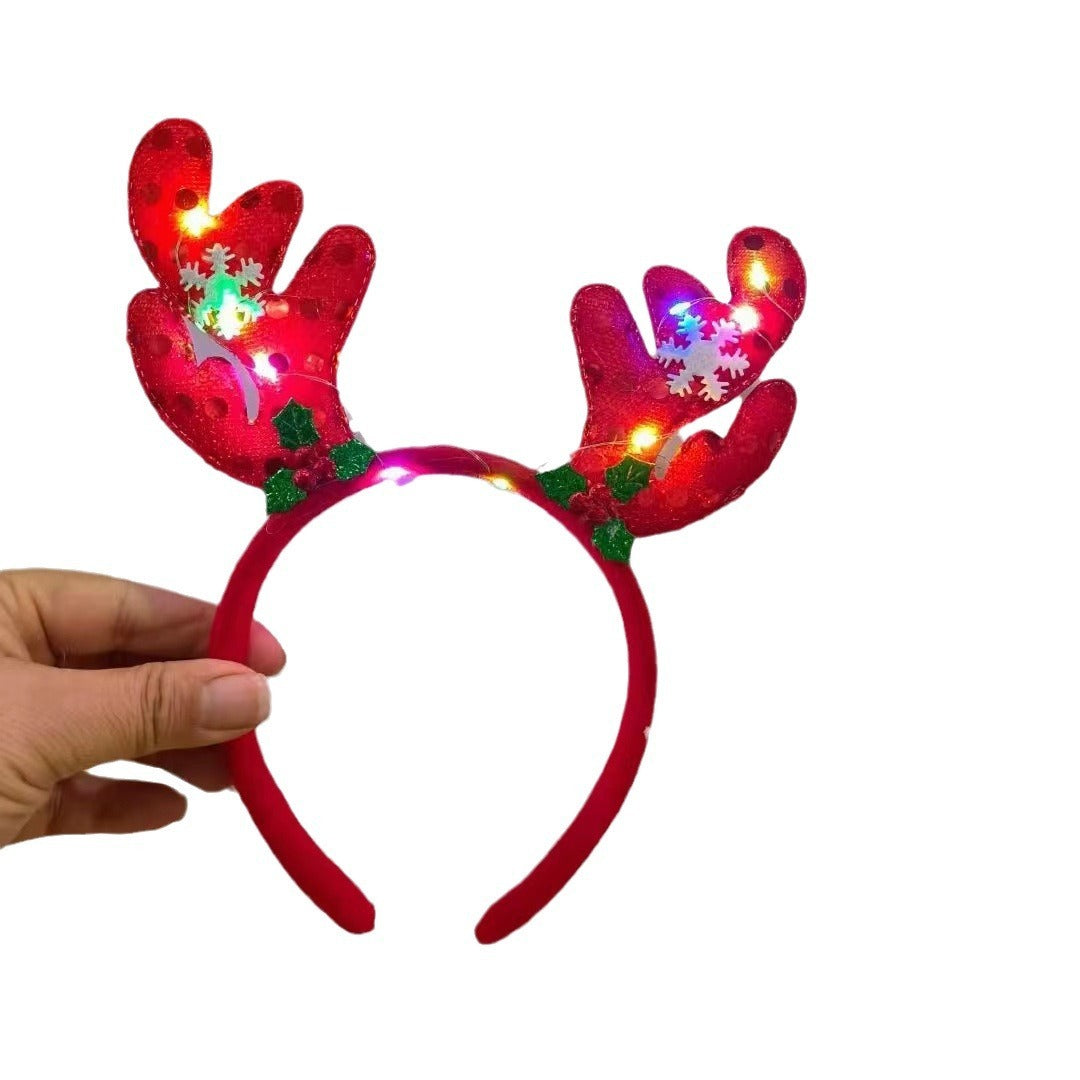 Christmas Decorative Head Hoop Luminous Antlers Party Decoration Supplies