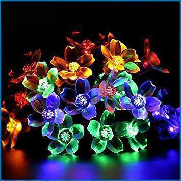 Outdoor Waterproof Christmas Outfit Courtyard Solar LED Cherry Blossom Lighting Chain