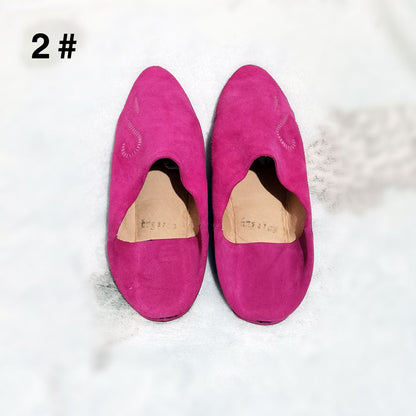 Leather Pointed Toe Mules Slippers Home Shoes Prayer