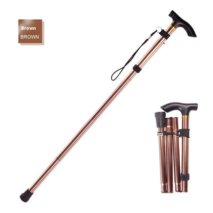 Aluminum Alloy Folding Cane Stretchable Non-slip Cane Walking Stick For The Elderly