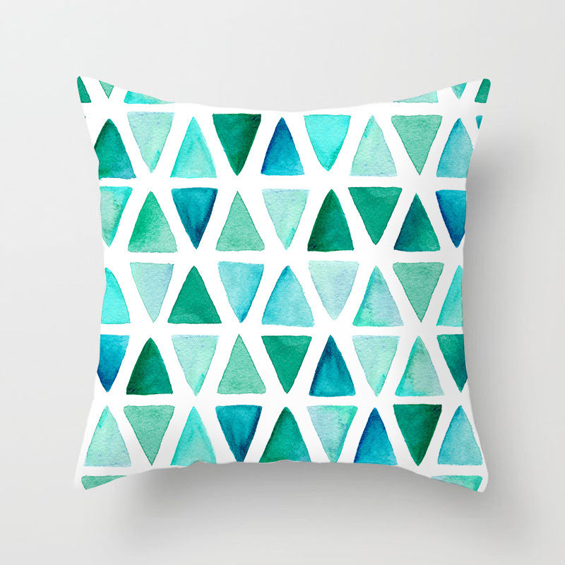 Blue And Green Printed Ins Pillow Cushion Cover Household Supplies Pillow Cover Can Be Set