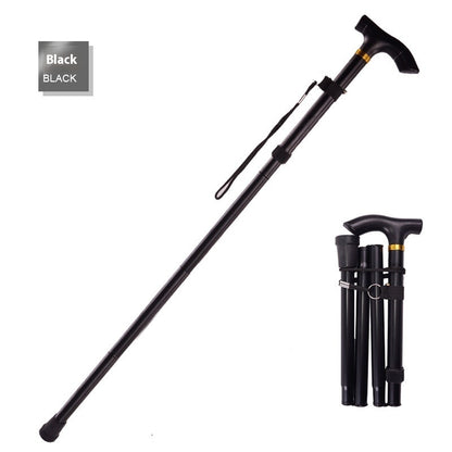 Aluminum Alloy Folding Cane Stretchable Non-slip Cane Walking Stick For The Elderly