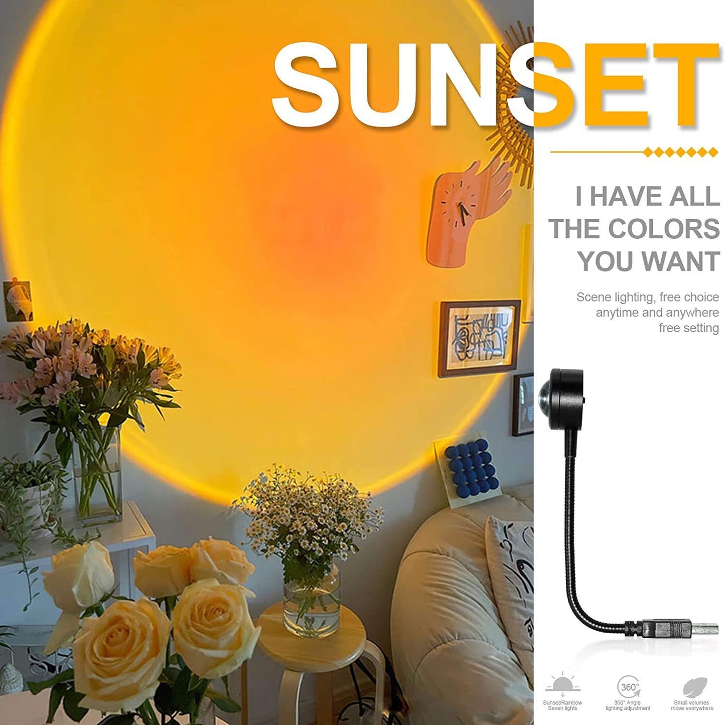 Car Ambience Light Sunset Light Photo Photography Light Day Never Fall Creative Background Decorative Light USB Plug-and-play Light