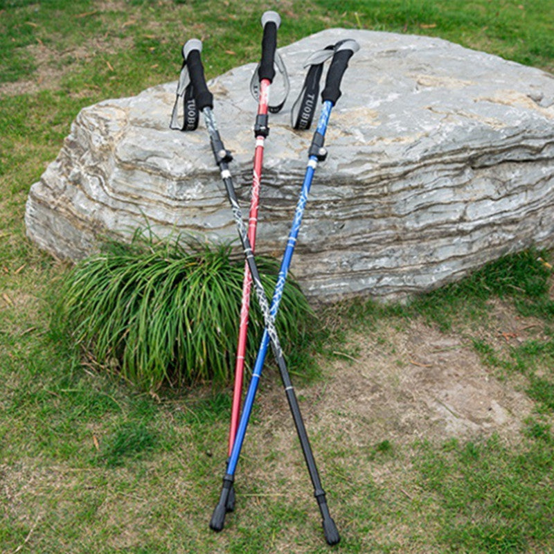 Aluminum Alloy Folding Retractable Outdoor Hiking Cane