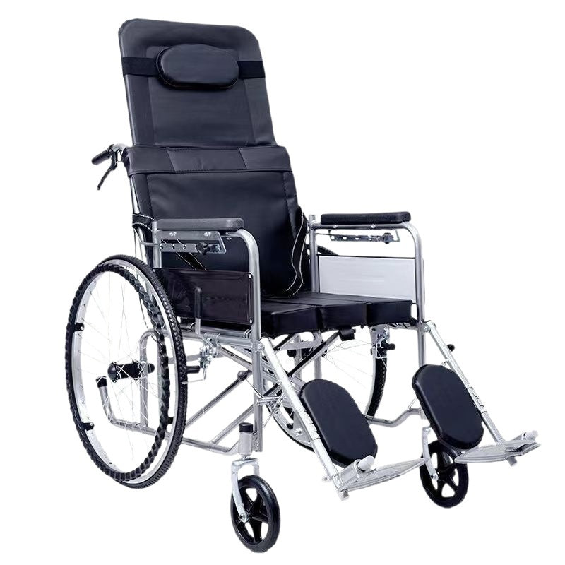 Foldable Lightweight Wheelchair For Seniors With A Built-in Commode
