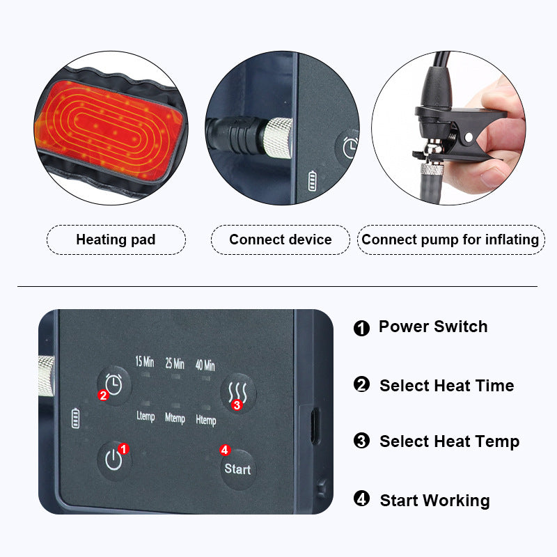 Electric Heating Massage Belt Care Slipped Discs Traction Vibration Inflatable Waist Supporter