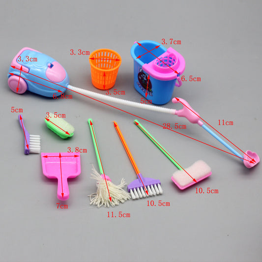 Doll Play House Furniture Cleaning Supplies Play Set