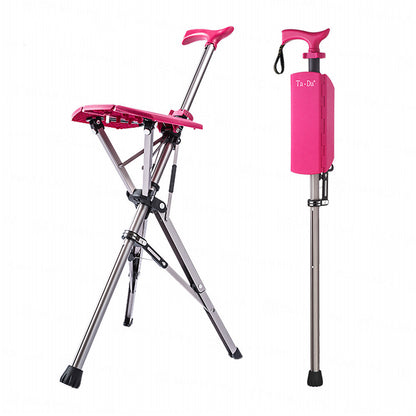 Folding Cane Sticks For The Elderly Can Sit On Non-slip Stools
