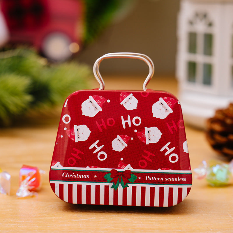 Christmas Decoration Supplies Tinplate Handbag Candy Box