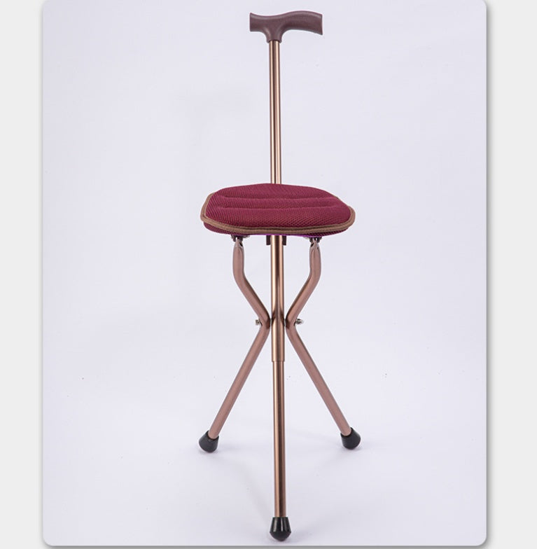 Elderly Folding Tripod Crutches Stool Cane