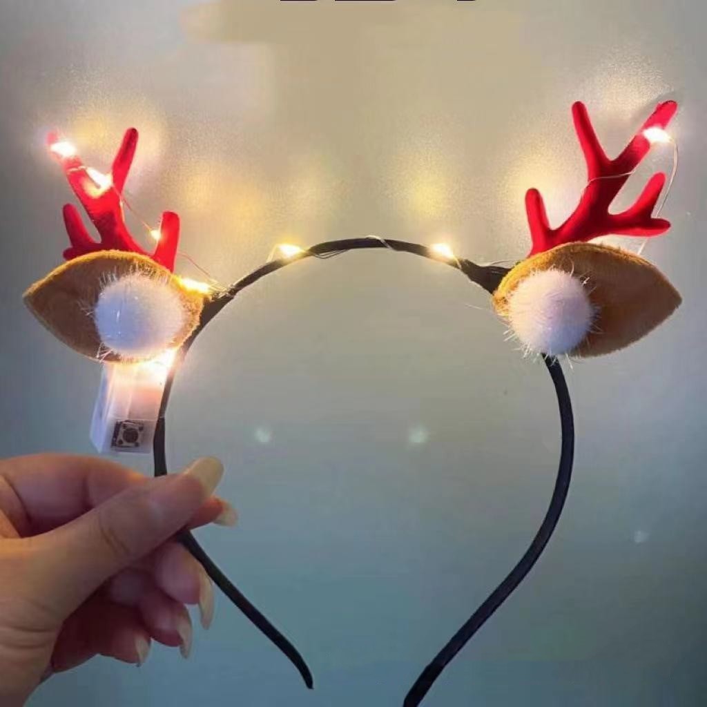 Christmas Decorative Head Hoop Luminous Antlers Party Decoration Supplies