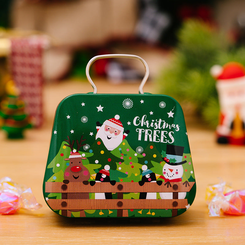 Christmas Decoration Supplies Tinplate Handbag Candy Box