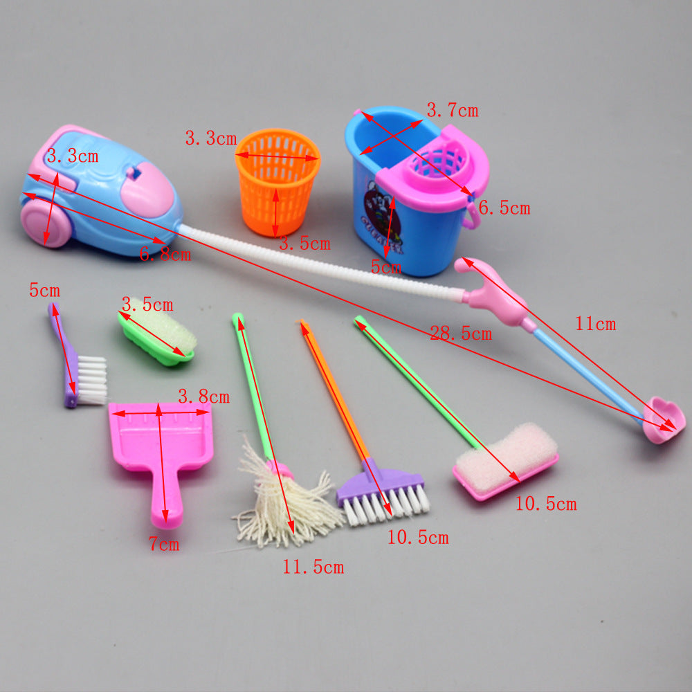 Doll Play House Furniture Cleaning Supplies Play Set