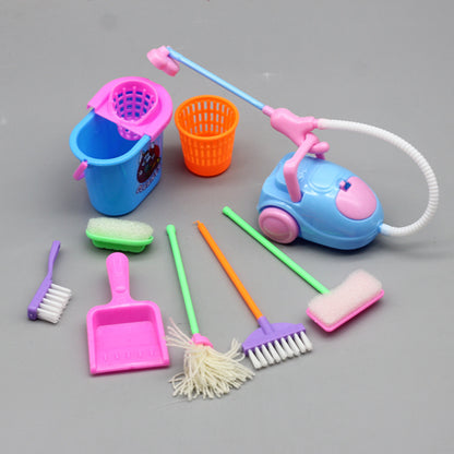 Doll Play House Furniture Cleaning Supplies Play Set