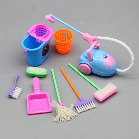 Doll Play House Furniture Cleaning Supplies Play Set
