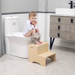 Wooden Children's Step Stool With Handles