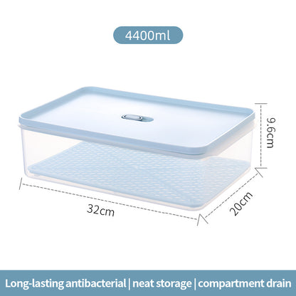 Antibacterial Refrigerator Storage Box, Food, Fruit And Food Storage Drain Basket