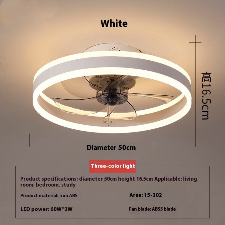 Bedroom Living Room Invisible LED Ceiling Ceiling Fan Lights