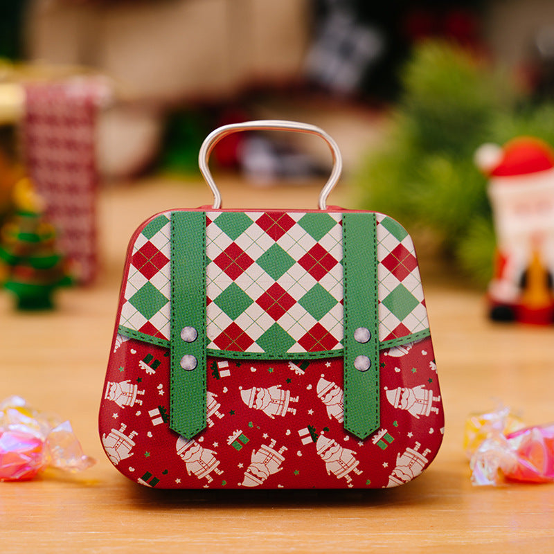 Christmas Decoration Supplies Tinplate Handbag Candy Box