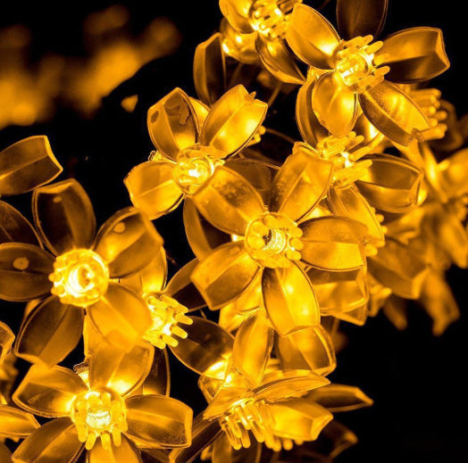 Outdoor Waterproof Christmas Outfit Courtyard Solar LED Cherry Blossom Lighting Chain