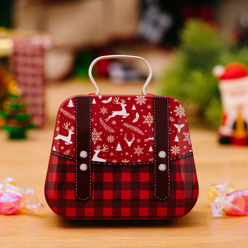 Christmas Decoration Supplies Tinplate Handbag Candy Box