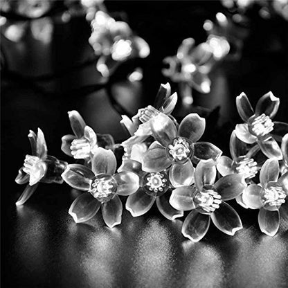 Outdoor Waterproof Christmas Outfit Courtyard Solar LED Cherry Blossom Lighting Chain