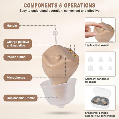 Portable In-ear Invisible Hearing Aid Sound Amplifier