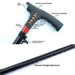Smart Crutches Multi-function Radio Cane Lighting