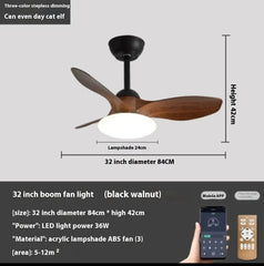 Bedroom Mini Ultra-thin Ceiling Full Spectrum Xiaoai Smart Ceiling Fan Lights