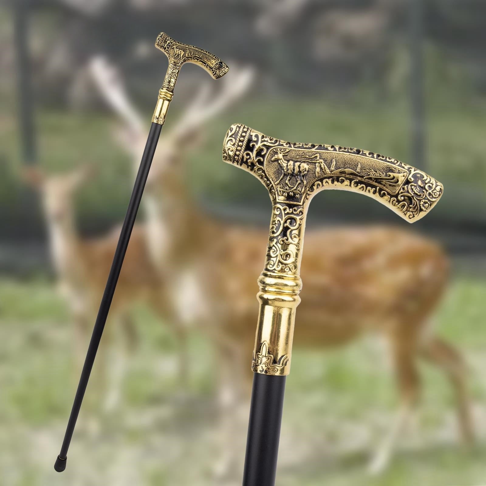 Eagle Bear Wolf Totem Cane Chamber Truncheon Domineering Metal Creativity Elderly Walking Crutch