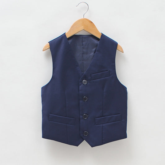Children's Black Waistcoat Black Children's Clothing Little Boys Performance Costume