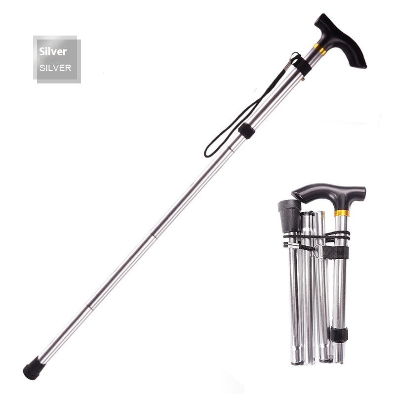 Aluminum Alloy Folding Cane Stretchable Non-slip Cane Walking Stick For The Elderly