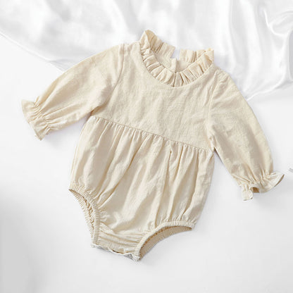 Long Sleeve Cotton Linen Newborn Romper For Infants And Toddlers