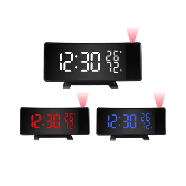 LED Digital Projection Alarm Clock Watch