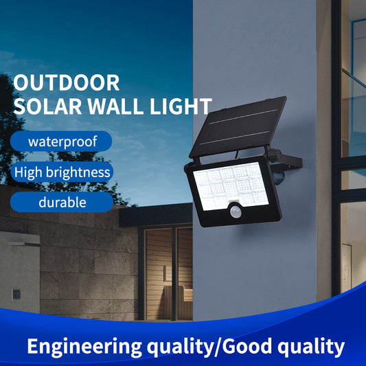 Solar Powered Human Body Sensing Courtyard Wall Lamp, Outdoor Waterproof, Outdoor Household Courtyard Exterior Wall, Villa Door Lighting