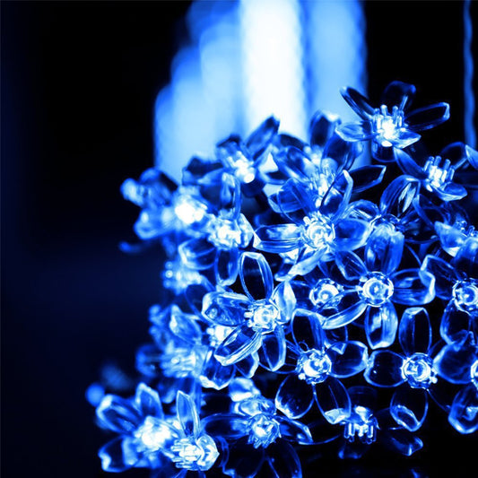 Outdoor Waterproof Christmas Outfit Courtyard Solar LED Cherry Blossom Lighting Chain